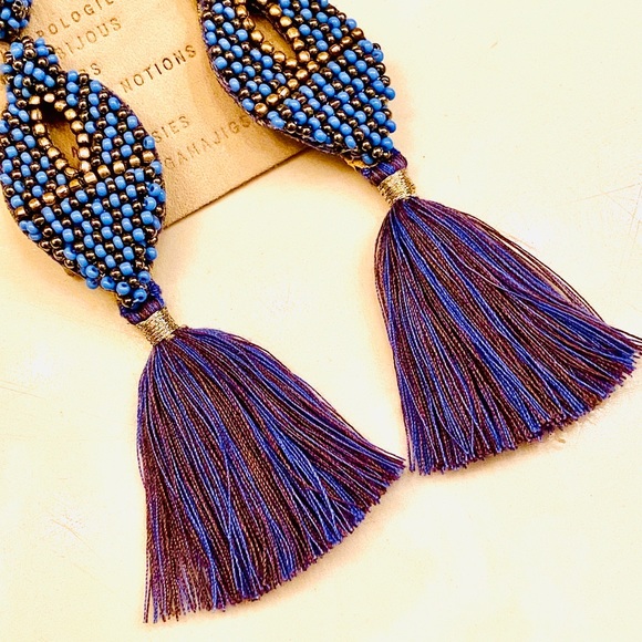 NWT Anthropologie Deepa Beaded Tassel Chandeliers - Picture 6 of 11